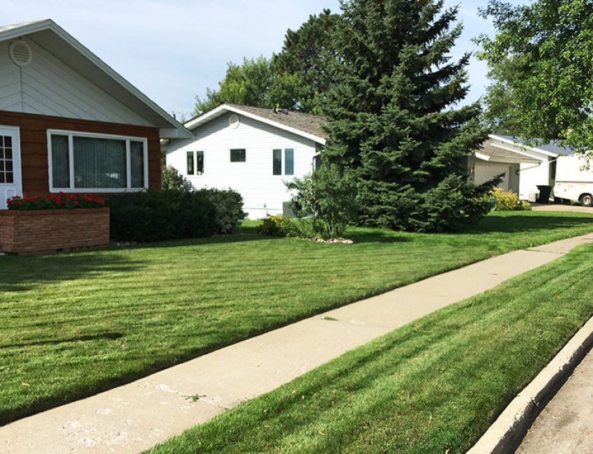 Client's home with perfect lawn edging